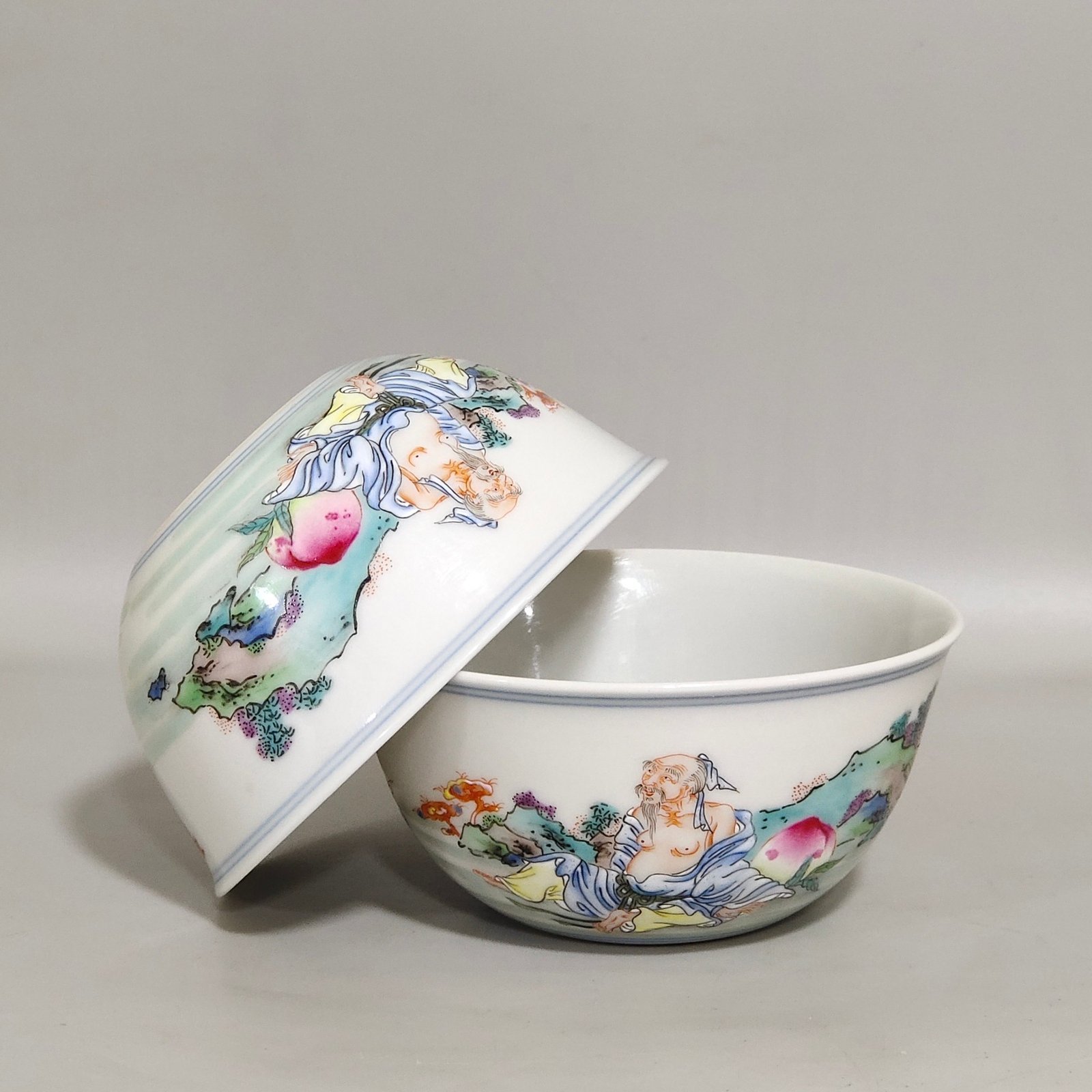 Qing Dynasty Yongzheng longevity star Fushan Shouhai cup
