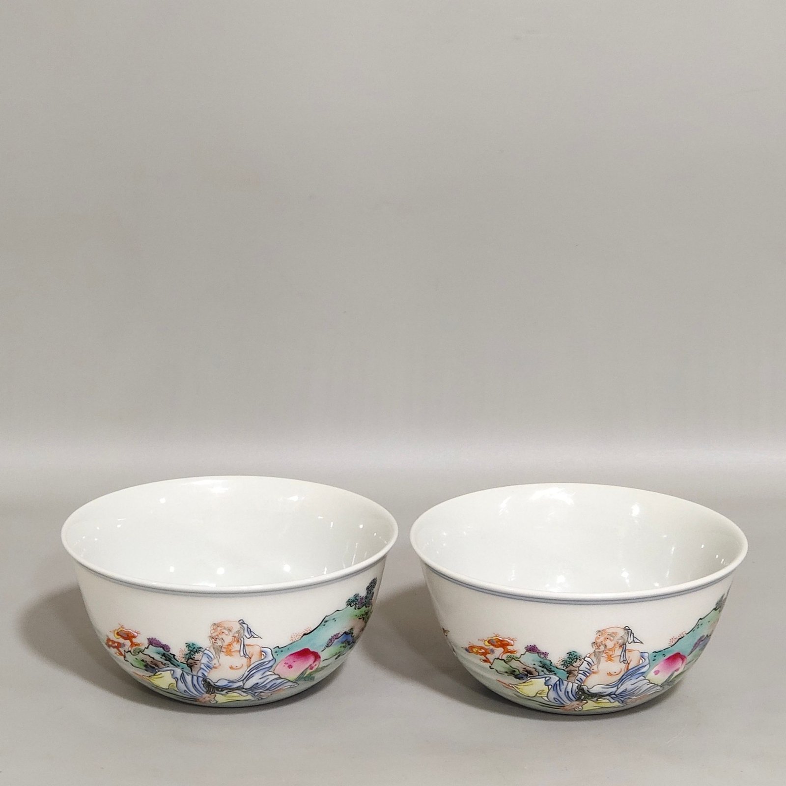 Qing Dynasty Yongzheng longevity star Fushan Shouhai cup