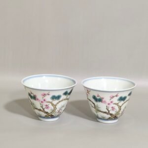 Qing Dynasty Yongzheng Suihan Three Friends Poetry Cup with Pine Bamboo and Plum
