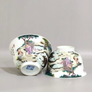Qing Dynasty Yongzheng year spring plowing picture inscribed poem cup