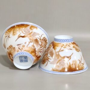 Qing Dynasty Yongzheng's imperial ink color cup with continuous poems and poems