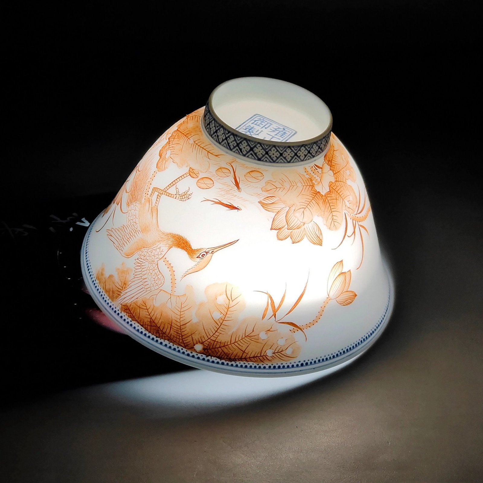 Qing Dynasty Yongzheng’s imperial ink color cup with continuous poems and poems