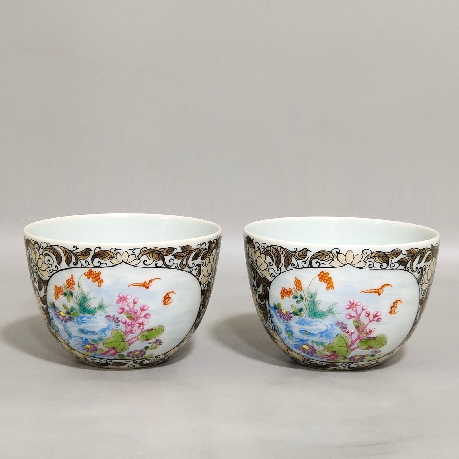Qing Dynasty Yongzheng imperial ink color window flower cup