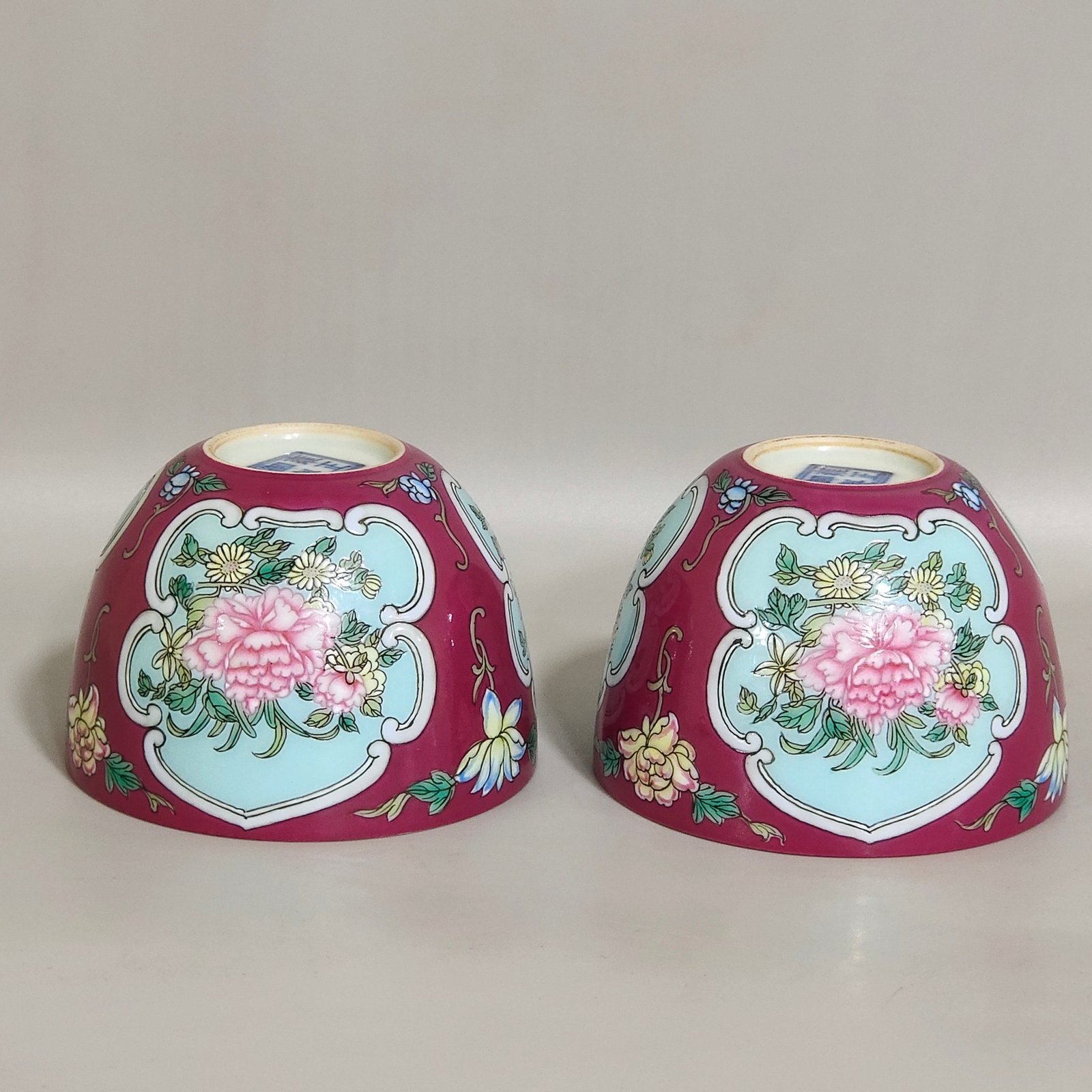 Qing Dynasty Yongzheng Carmine flower cup