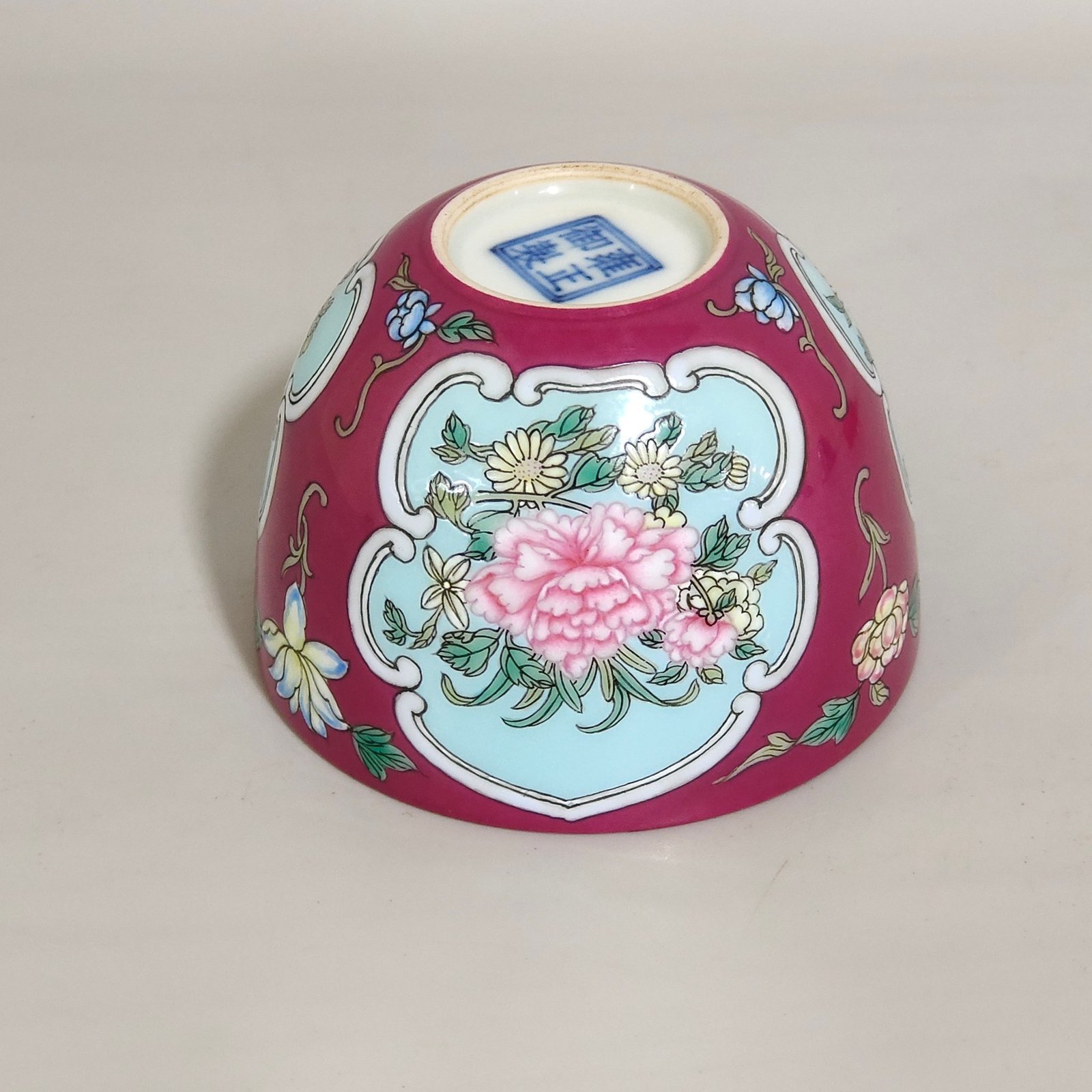 Qing Dynasty Yongzheng Carmine flower cup