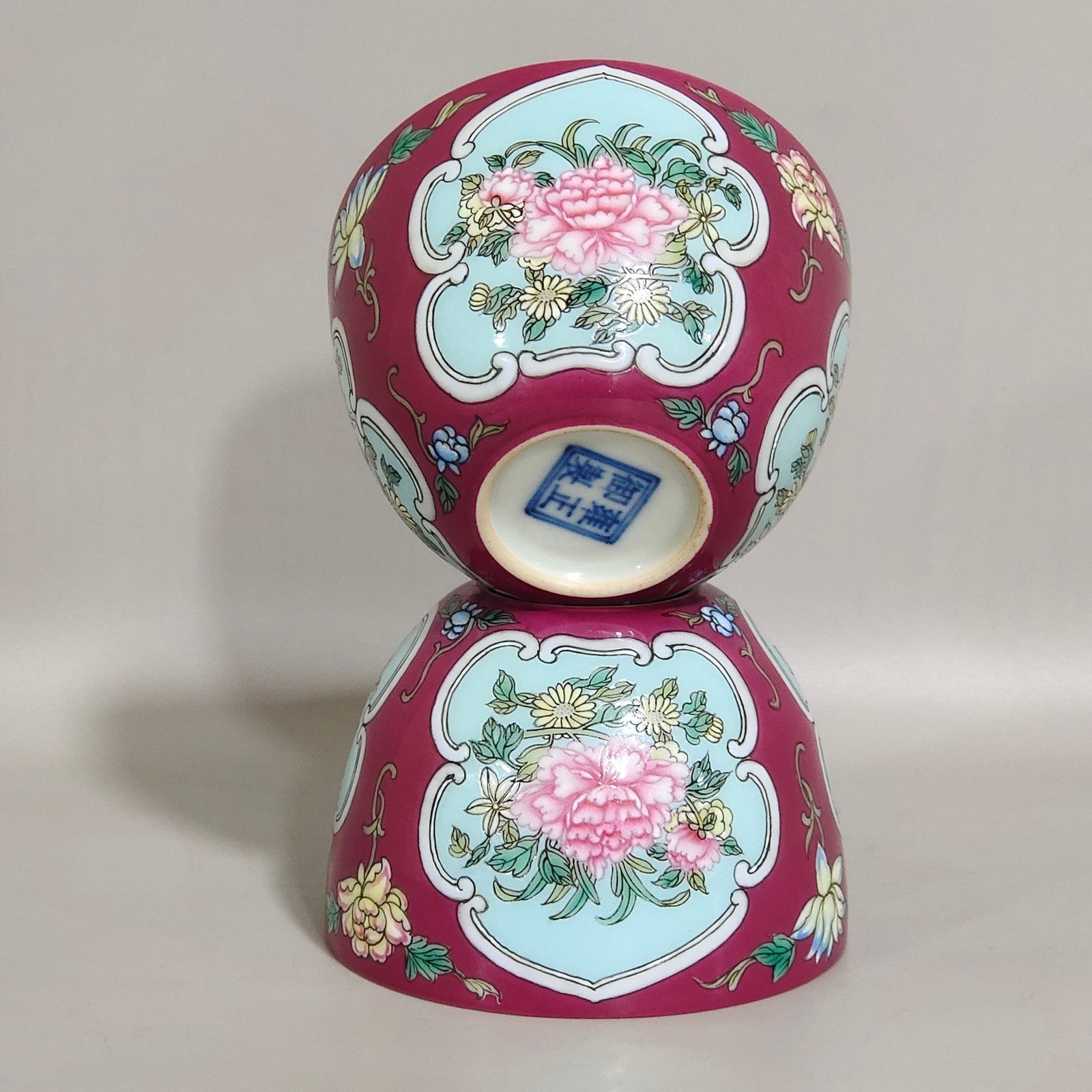 Qing Dynasty Yongzheng Carmine flower cup