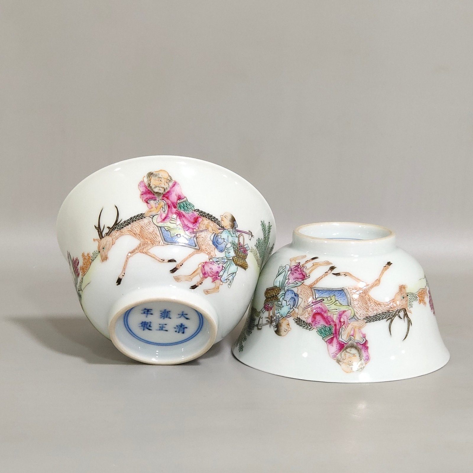 Qing Dynasty Yongzheng Royal Deer Immortal Cup
