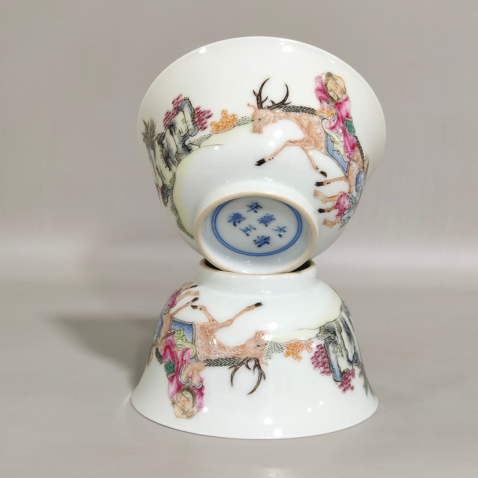 Qing Dynasty Yongzheng Royal Deer Immortal Cup