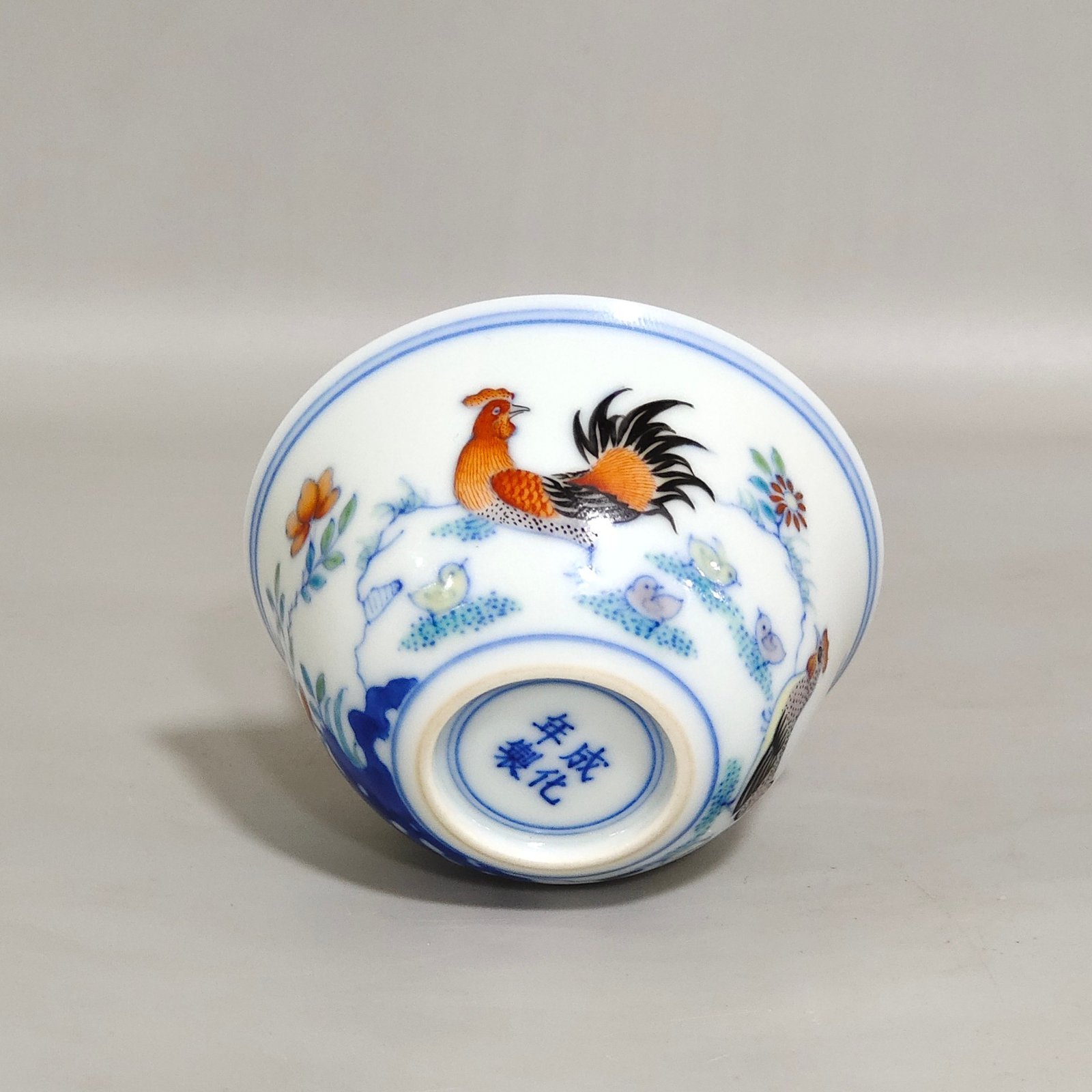 Qing Dynasty Yongzheng Doucai Chicken Cup sustenance deposit