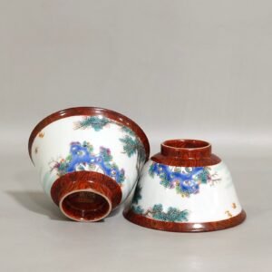 Qing Dynasty Yongzheng wood grain glaze character story cup