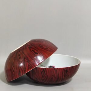 Qing Dynasty Yongzheng wood grain glazed mushroom and longevity bowl