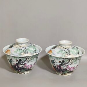 Qing Dynasty Yongzheng Xinglin Chunyan poem cover bowl