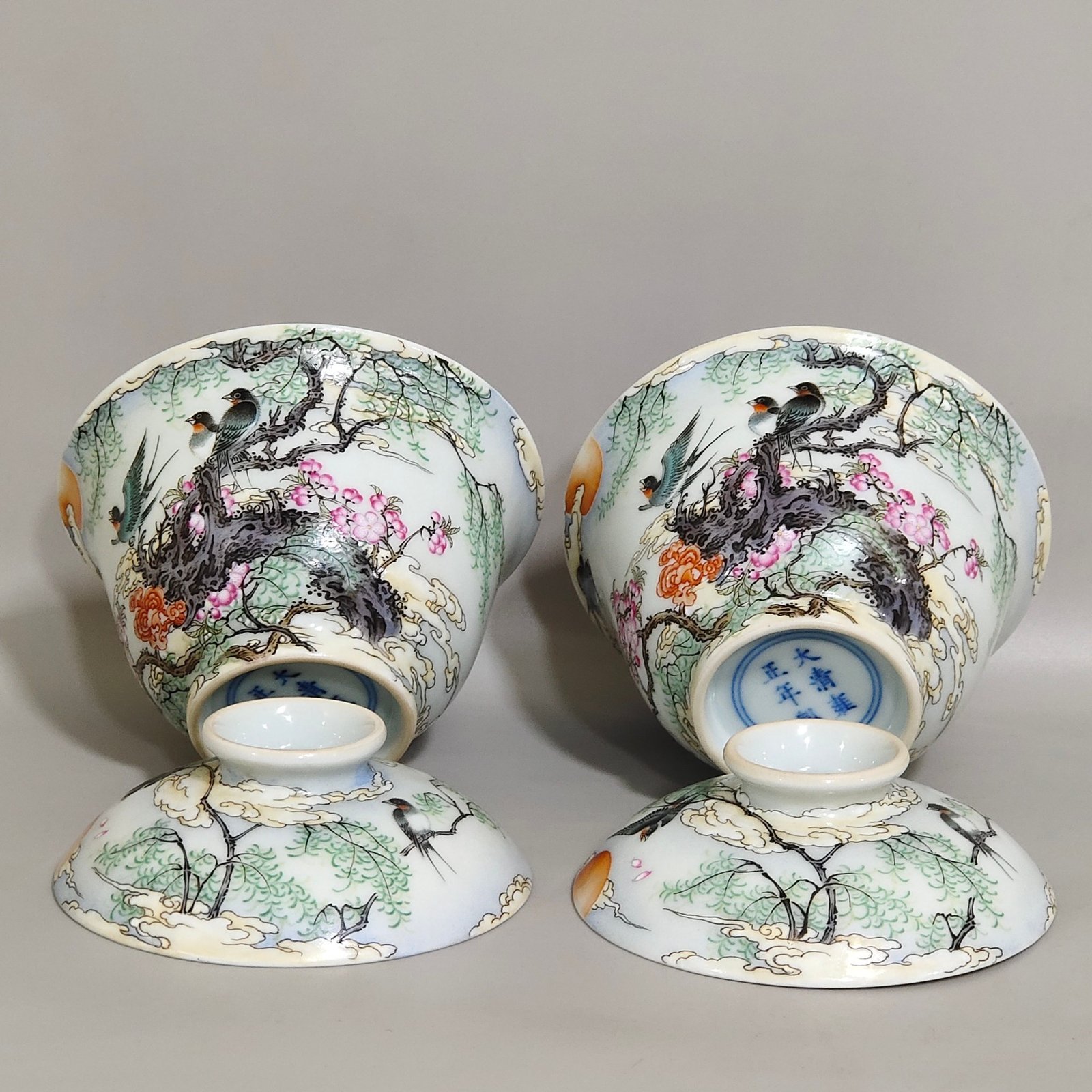 Qing Dynasty Yongzheng Xinglin Chunyan poem cover bowl