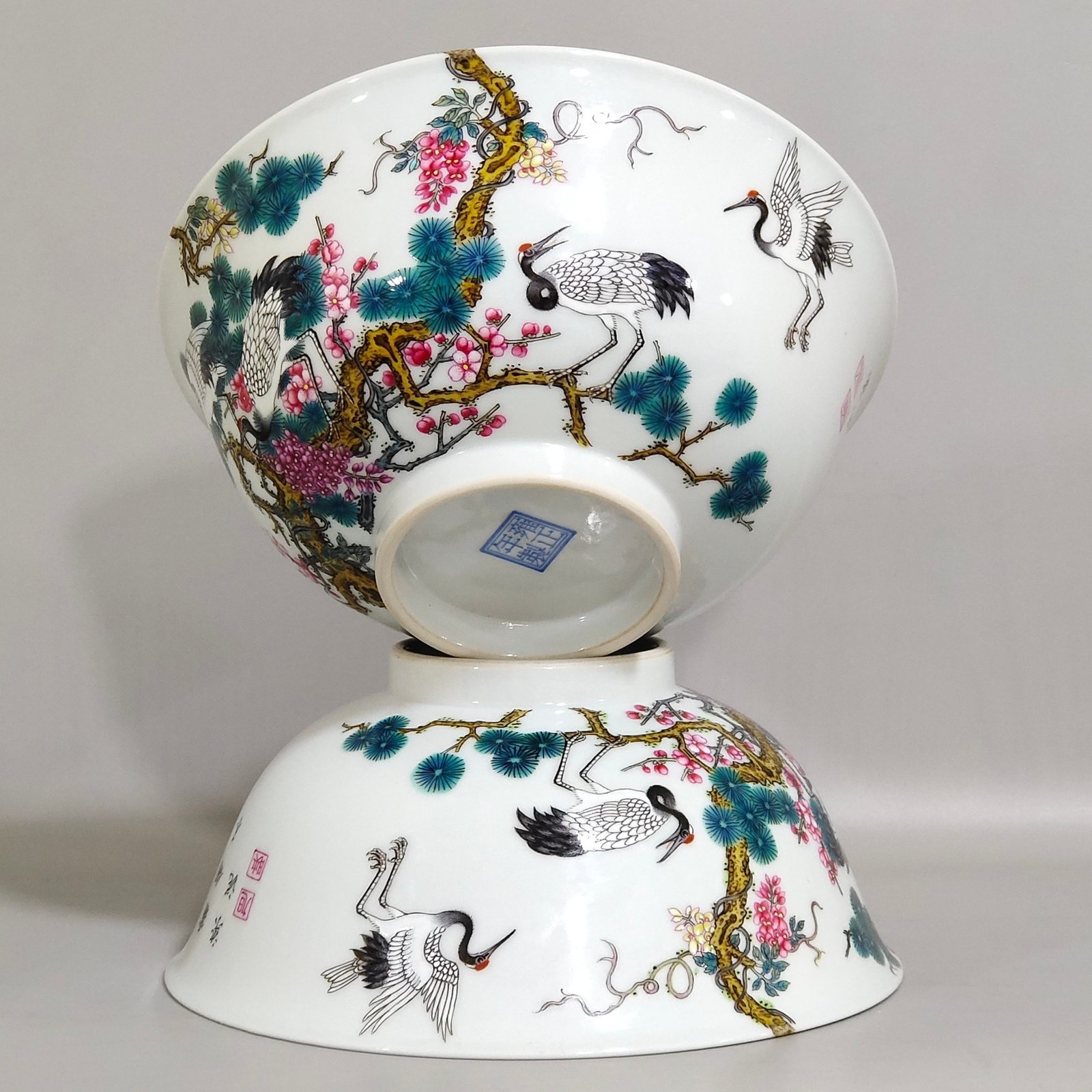Qing Dynasty Yongzheng Songhe Yannian poetry bowl