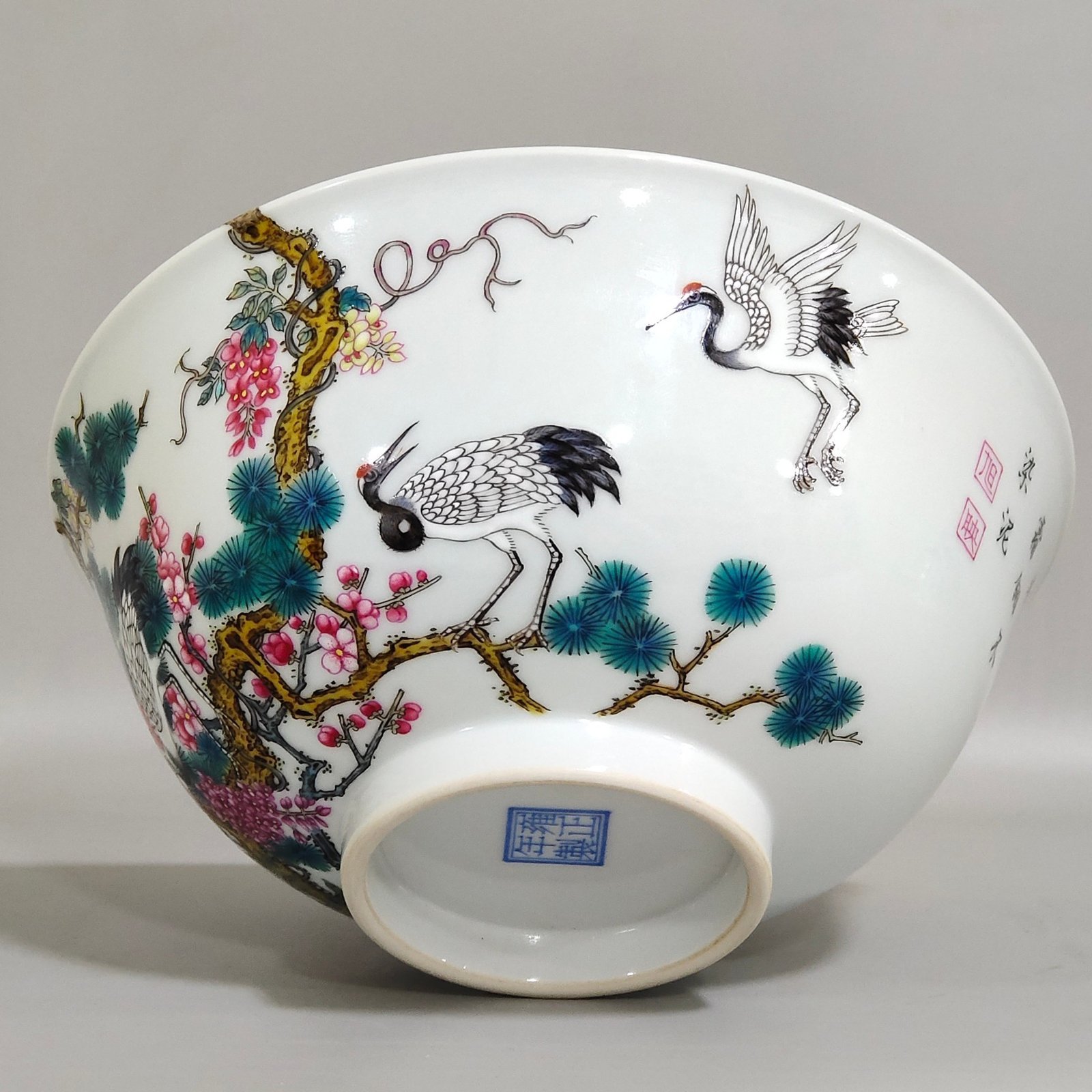 Qing Dynasty Yongzheng Songhe Yannian poetry bowl