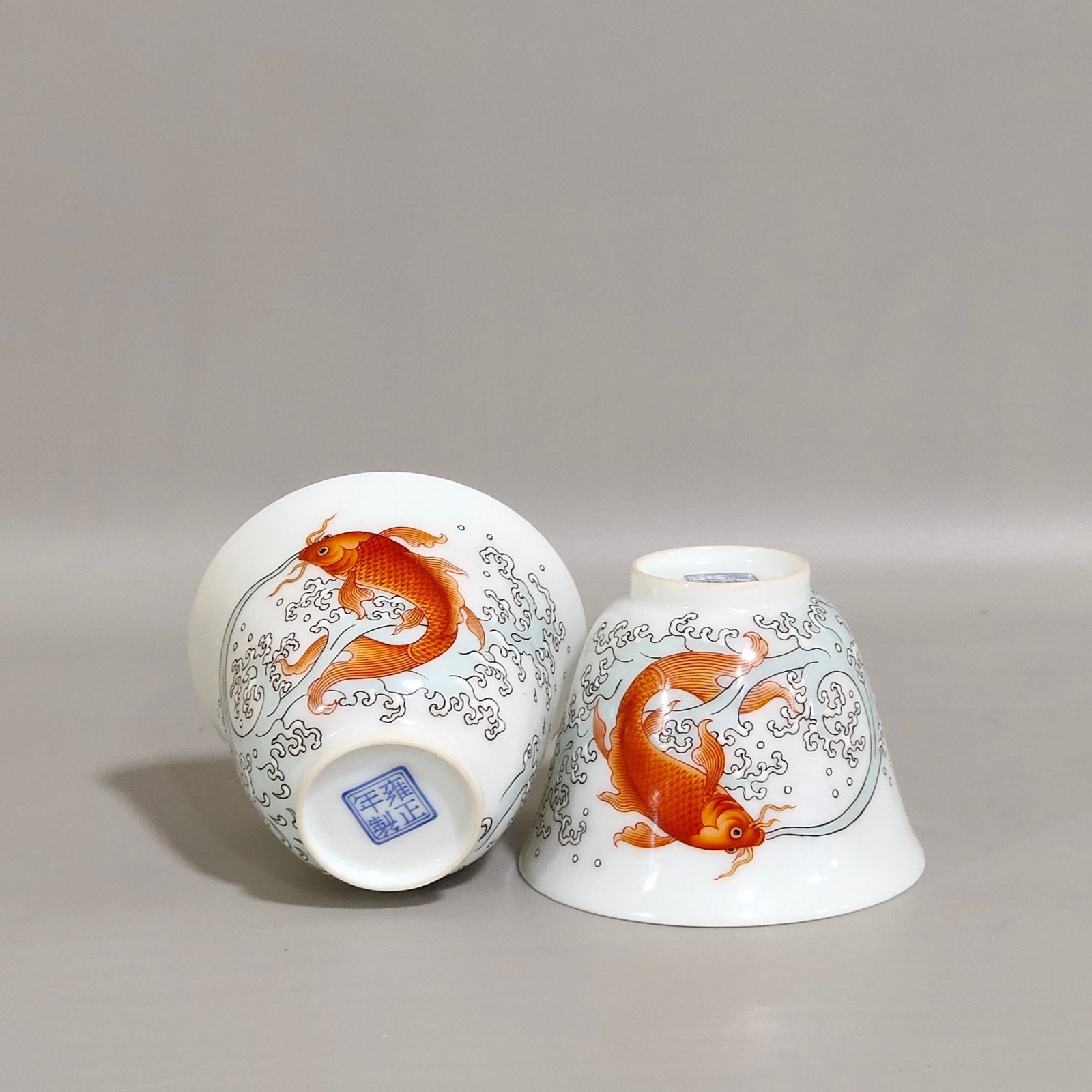 Qing Dynasty Yongzheng enamel cup with poetry inscription