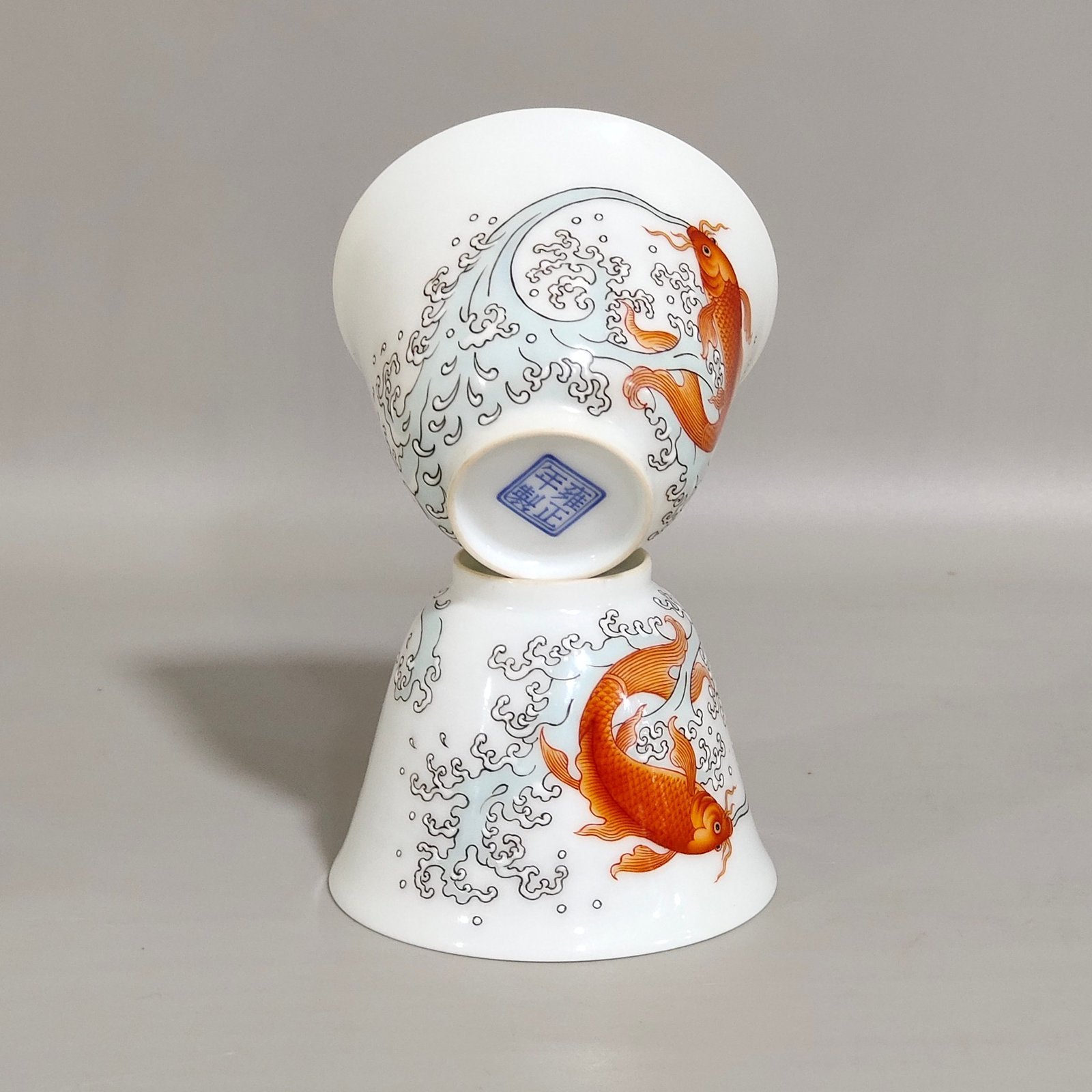 Qing Dynasty Yongzheng enamel cup with poetry inscription