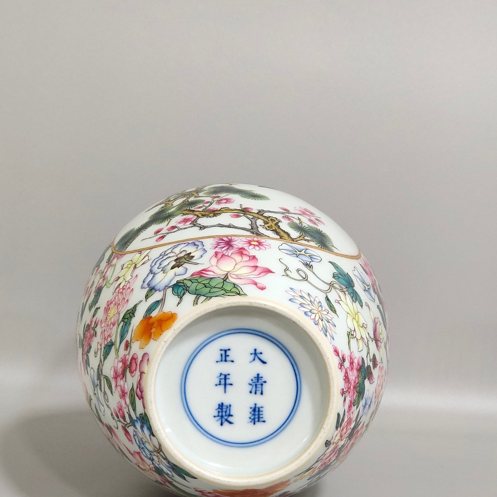 Qing Dynasty Yongzheng Baihua window flower and bird plum vase