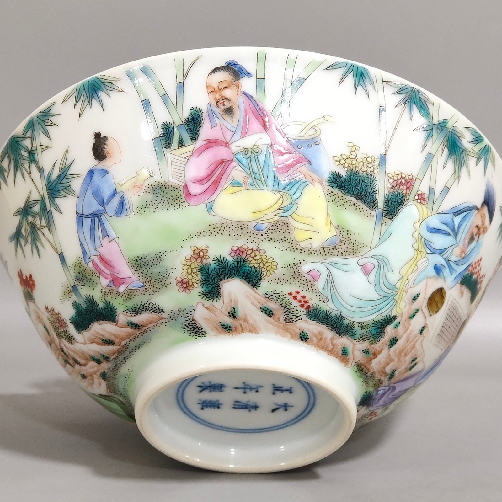 Qing Dynasty Yongzheng Bamboo Forest Bowl of the Seven Sages