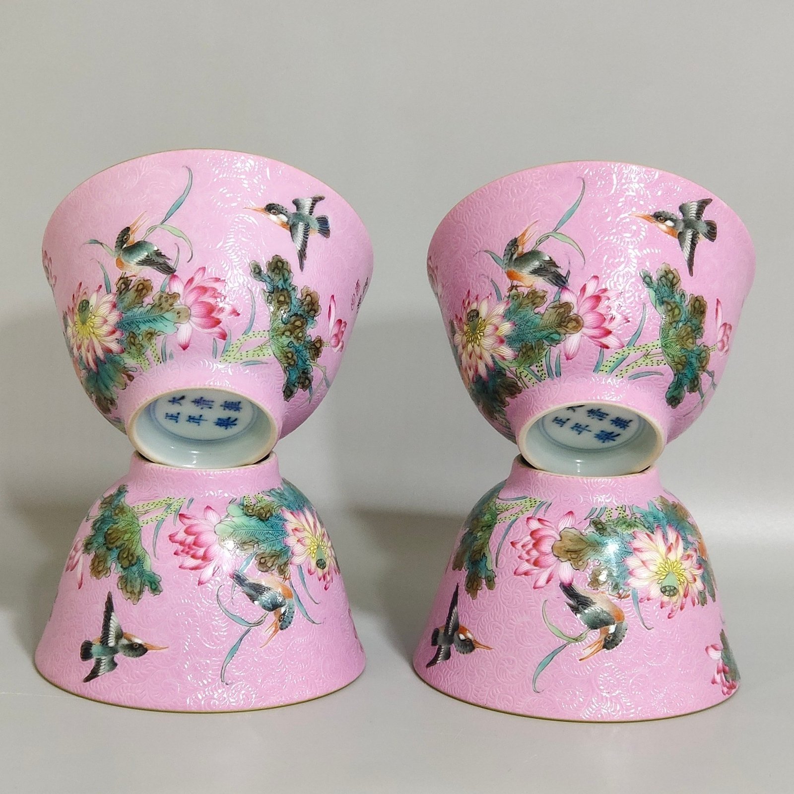 Qing Dynasty Yongzheng Fendi Paohua Kingfisher Lotus Poetry Tea Set pot