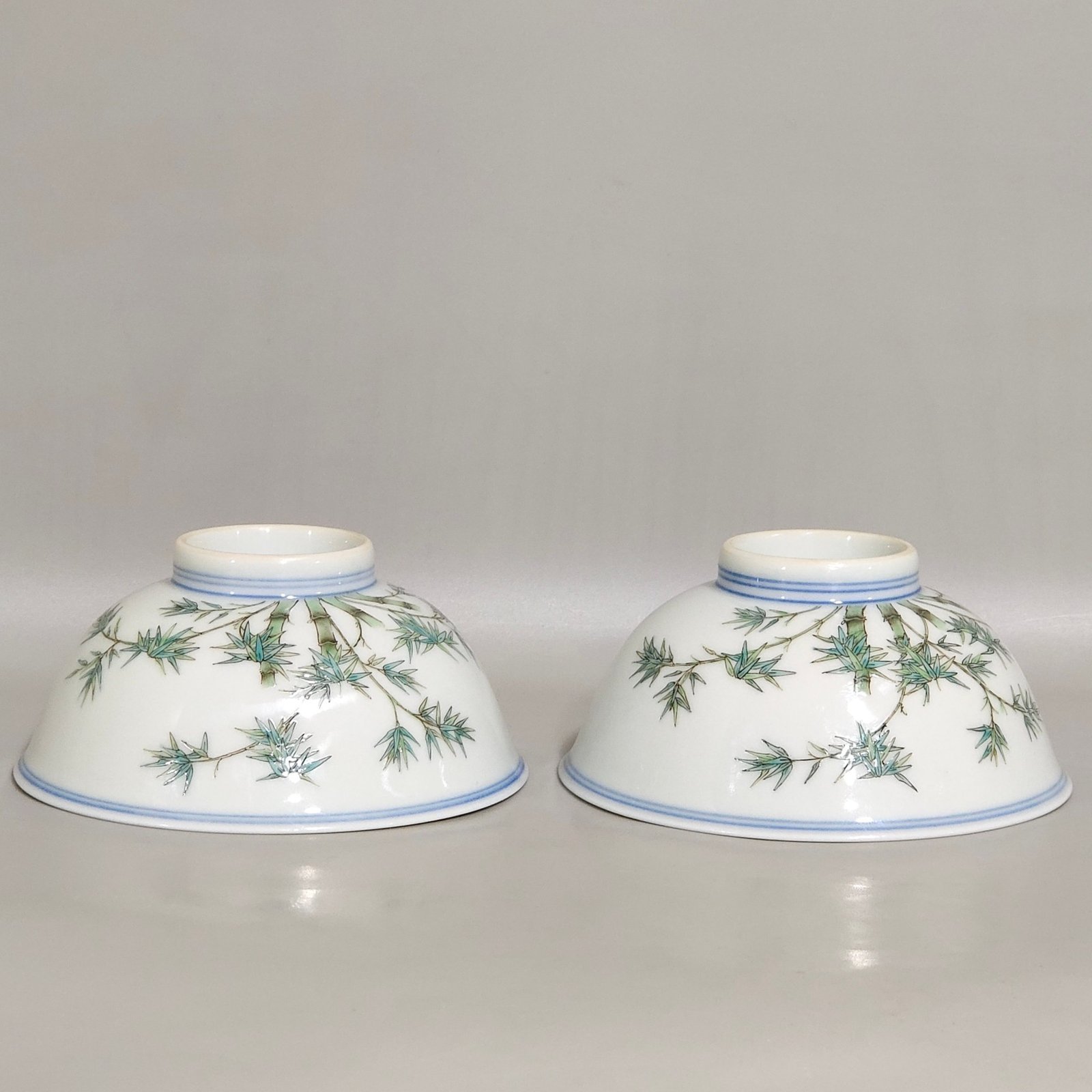 Qing Dynasty Yongzheng Green Bamboo Poem Painted Flower Cup