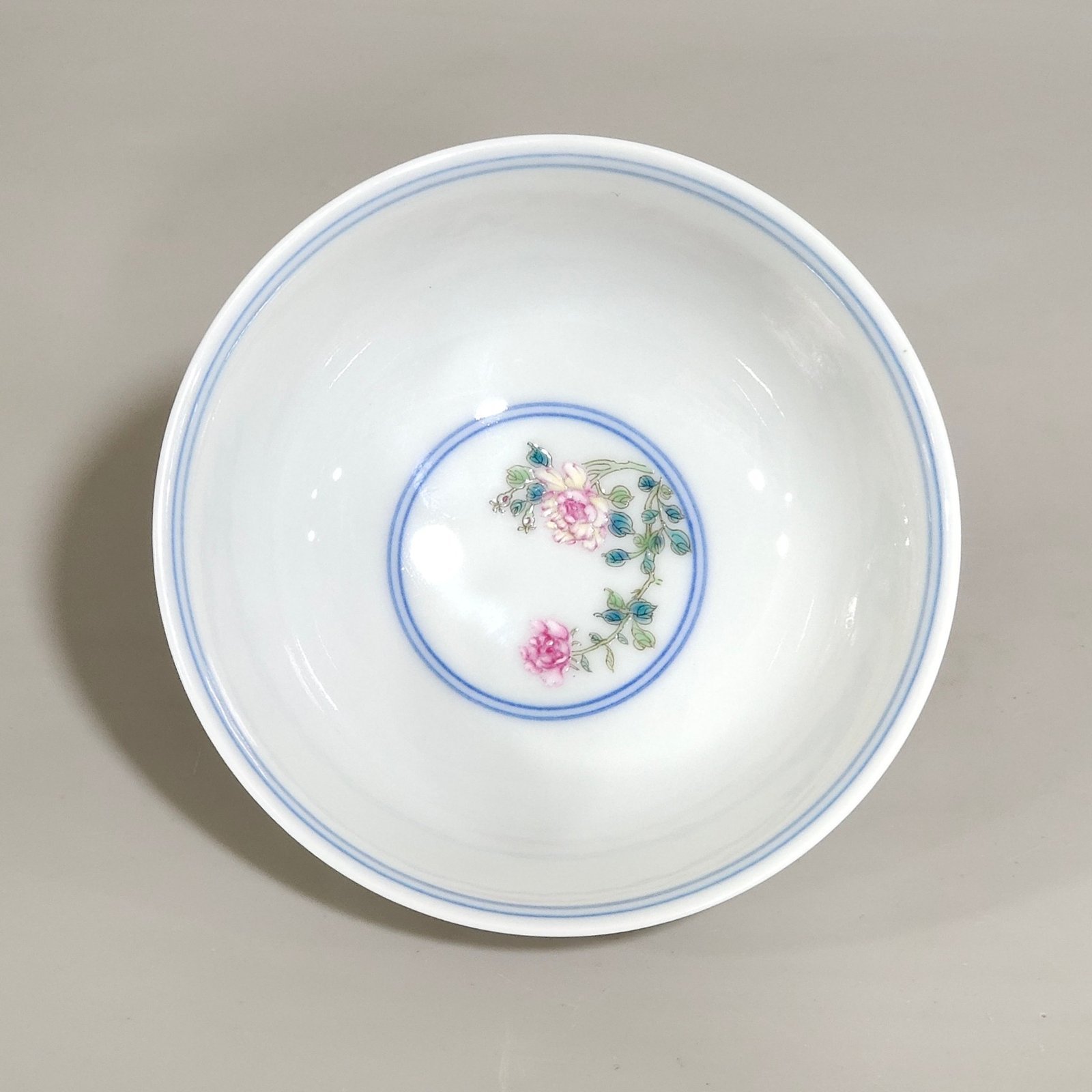 Qing Dynasty Yongzheng Green Bamboo Poem Painted Flower Cup