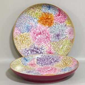 Qing Dynasty Yongzheng carmine red chrysanthemum dish