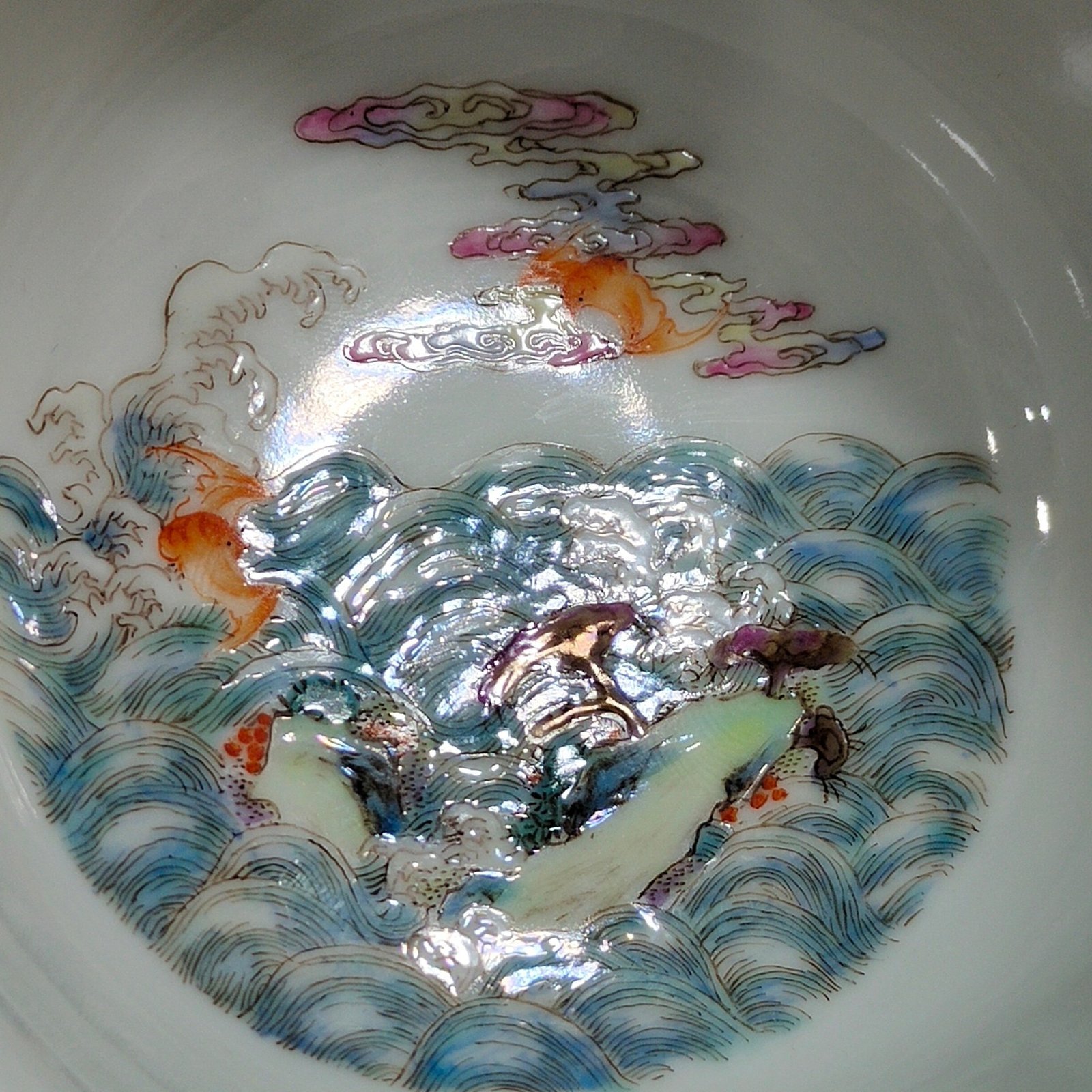 Qing Dynasty Yongzheng Flower Spring Swallow Painted Fushan Shouhai Cup