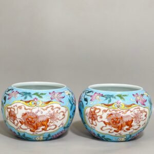 Qing Dynasty Yongzheng Blue Land Xipanlian Open Window Gonghong Shishimanruyi Brush Wash