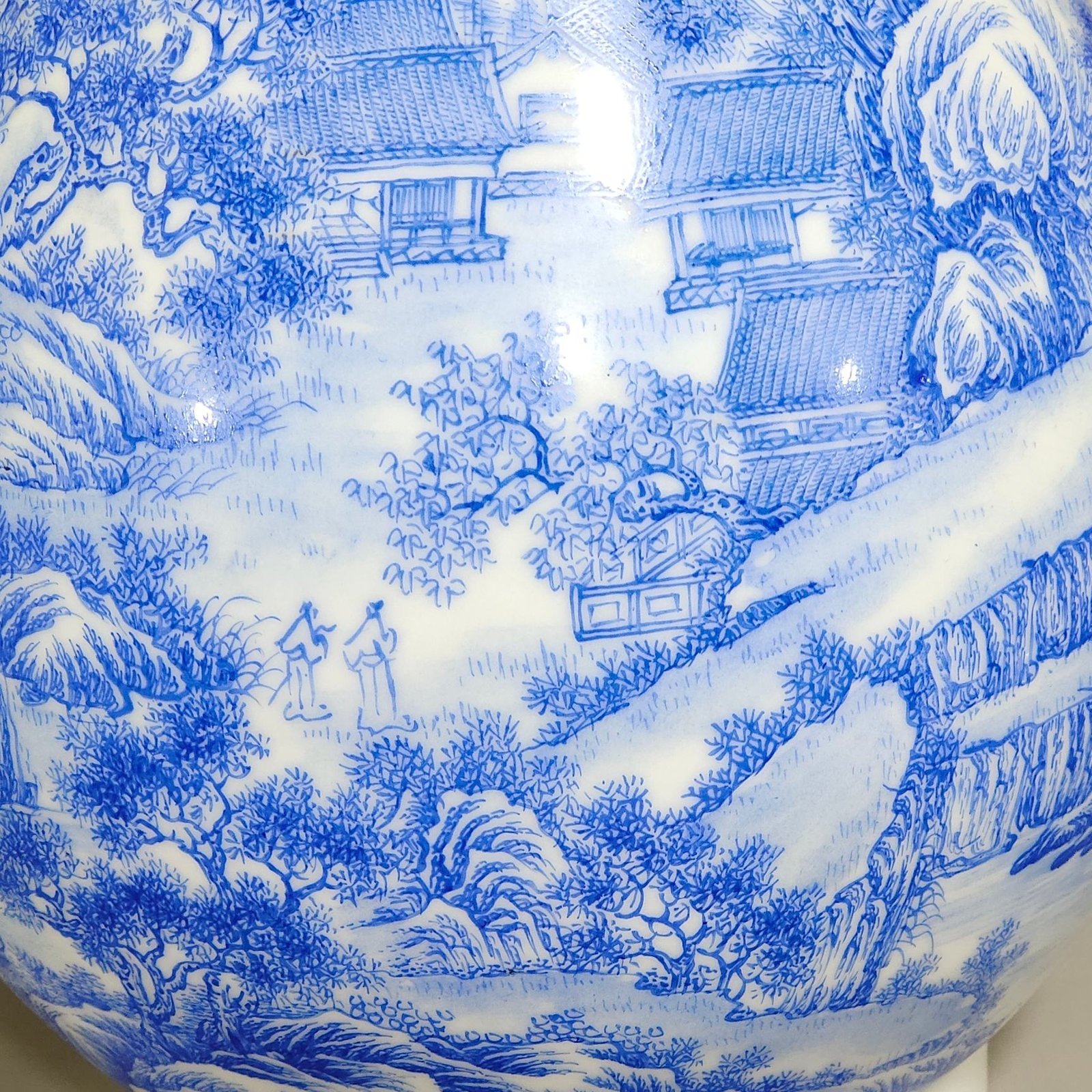 Qing Dynasty Yongzheng blue material landscape poem deer head statue