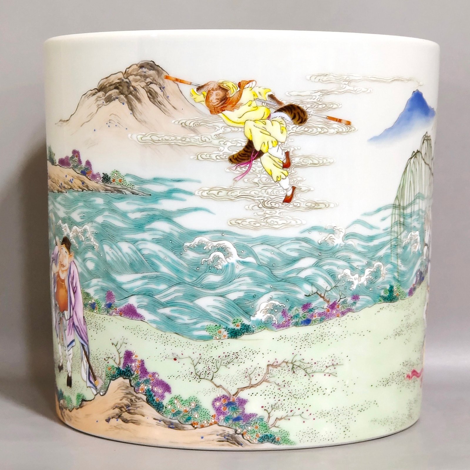 Qing Dynasty Yongzheng Journey to the West: Sun Wukong’s Battle with Pansi Cave Pen Holder