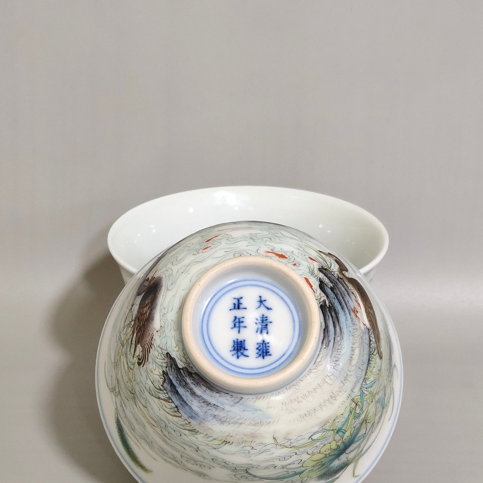 Qing Dynasty Yongzheng Wild Duck Picture Lotus Reed Cup