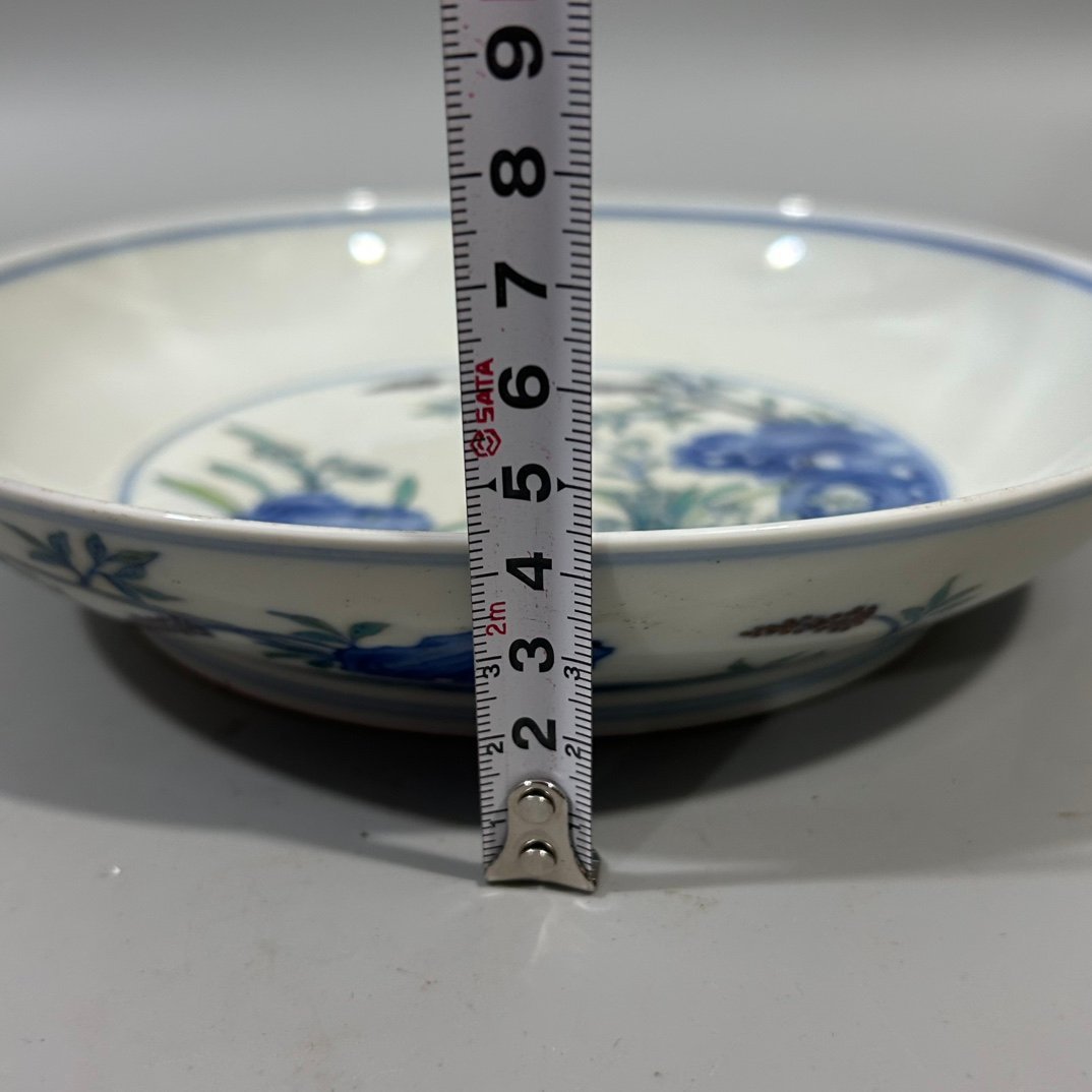 Qing Dynasty Guangxu doucai flower and grass dish