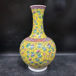 Qing Dynasty Guangxu Pastel Pumpkin Award Vase