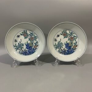 Qing Dynasty Tongzhi doucai peony flower plate