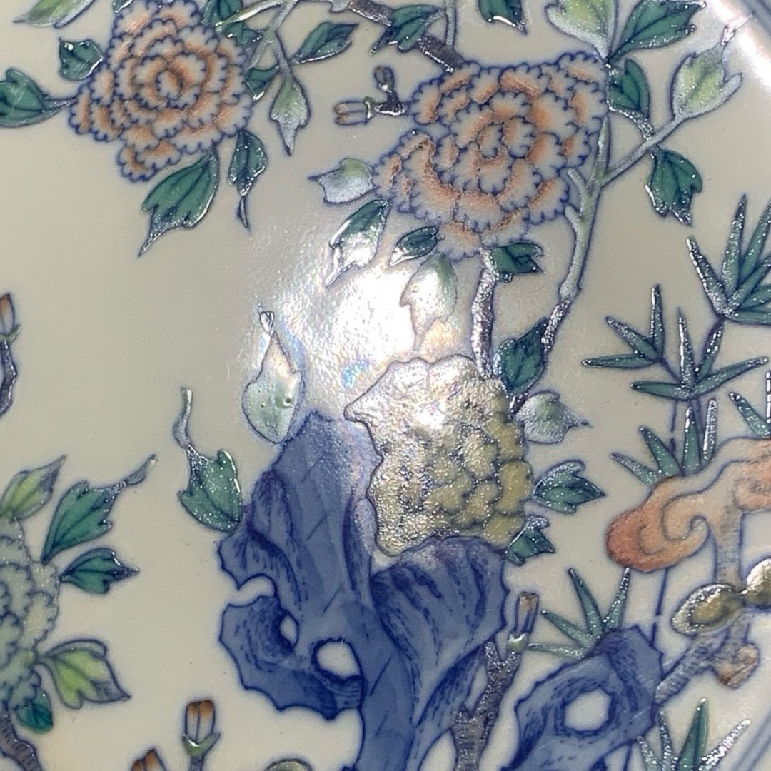 Qing Dynasty Tongzhi doucai peony flower plate
