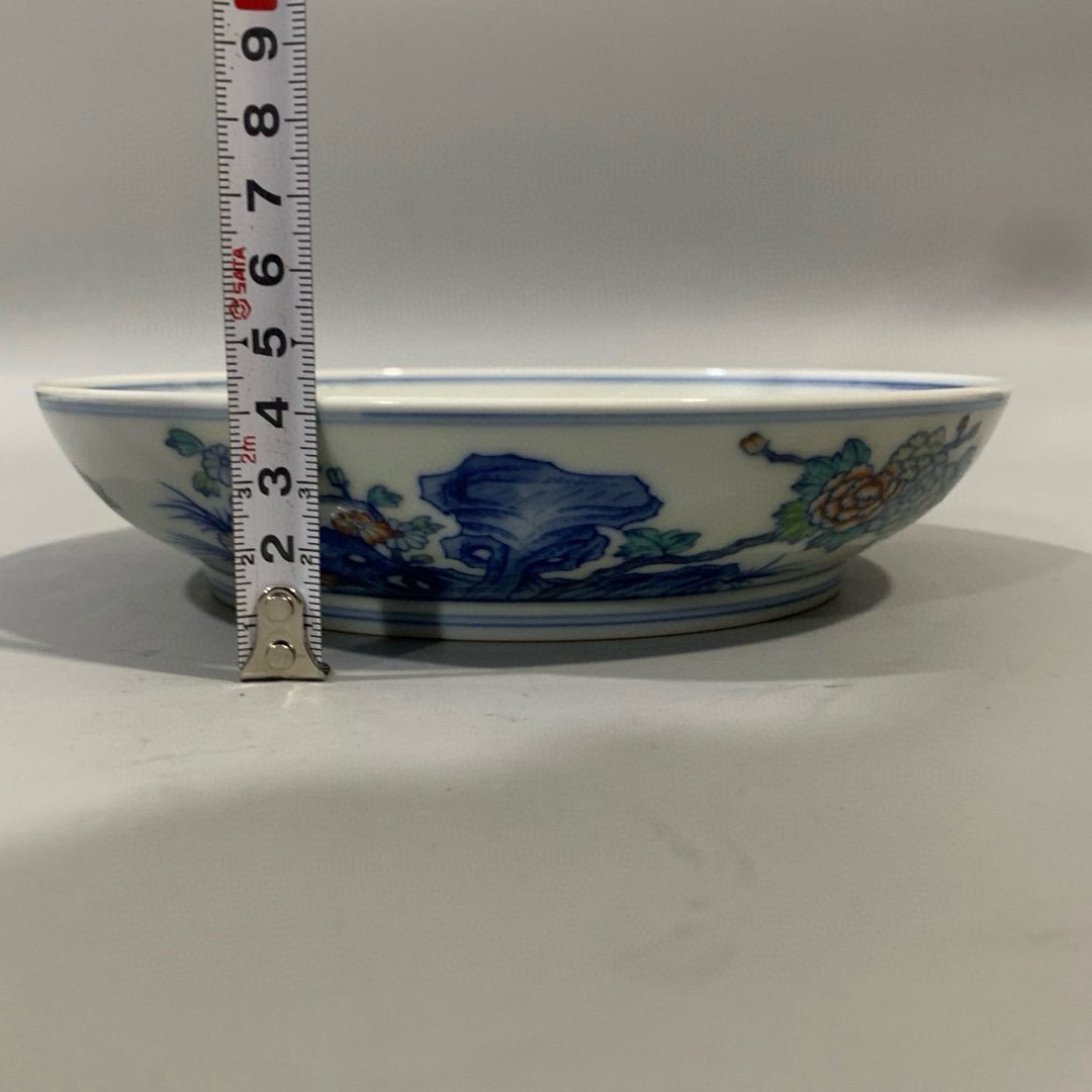 Qing Dynasty Tongzhi doucai peony flower plate