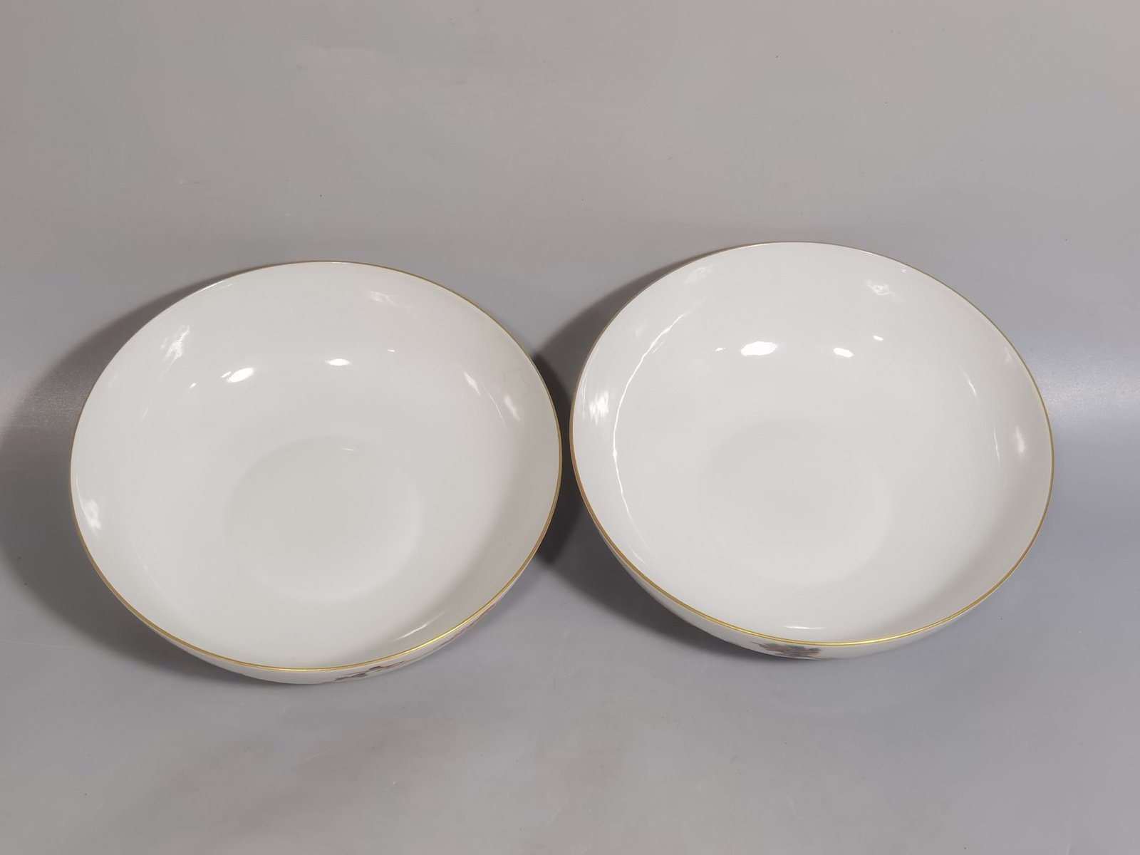 Qing Dynasty Jiaqing a pair of pastel-colored seven fairies lying foot bowls