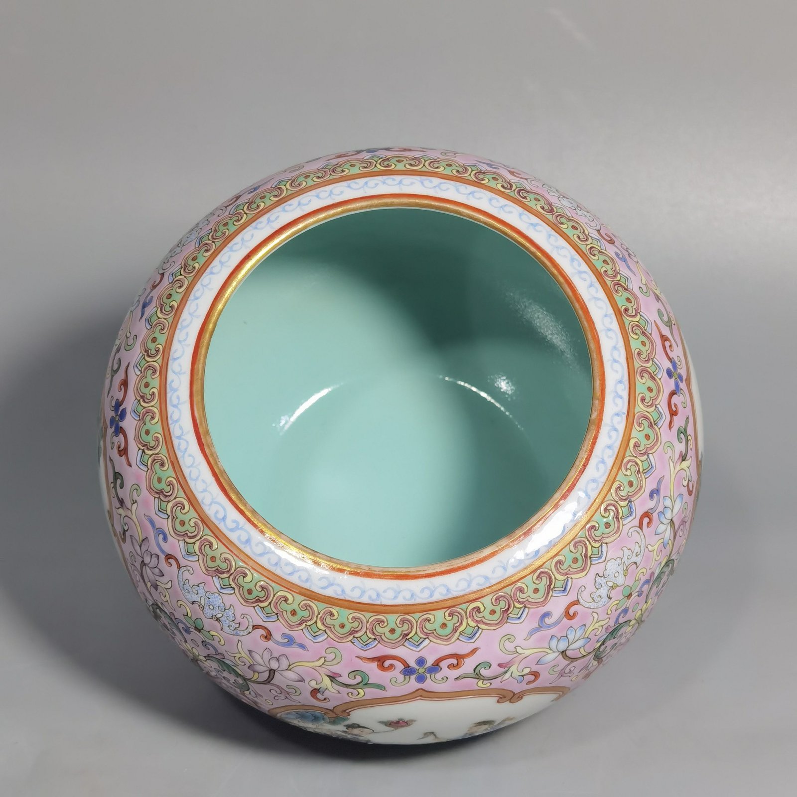 Qing Dynasty Jiaqing pastel pink ground pattern window with Eight Immortals Birthday Celebration washed