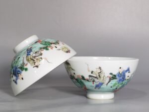 Qing Dynasty Kangxi Five-Colored Baby Playing Tea