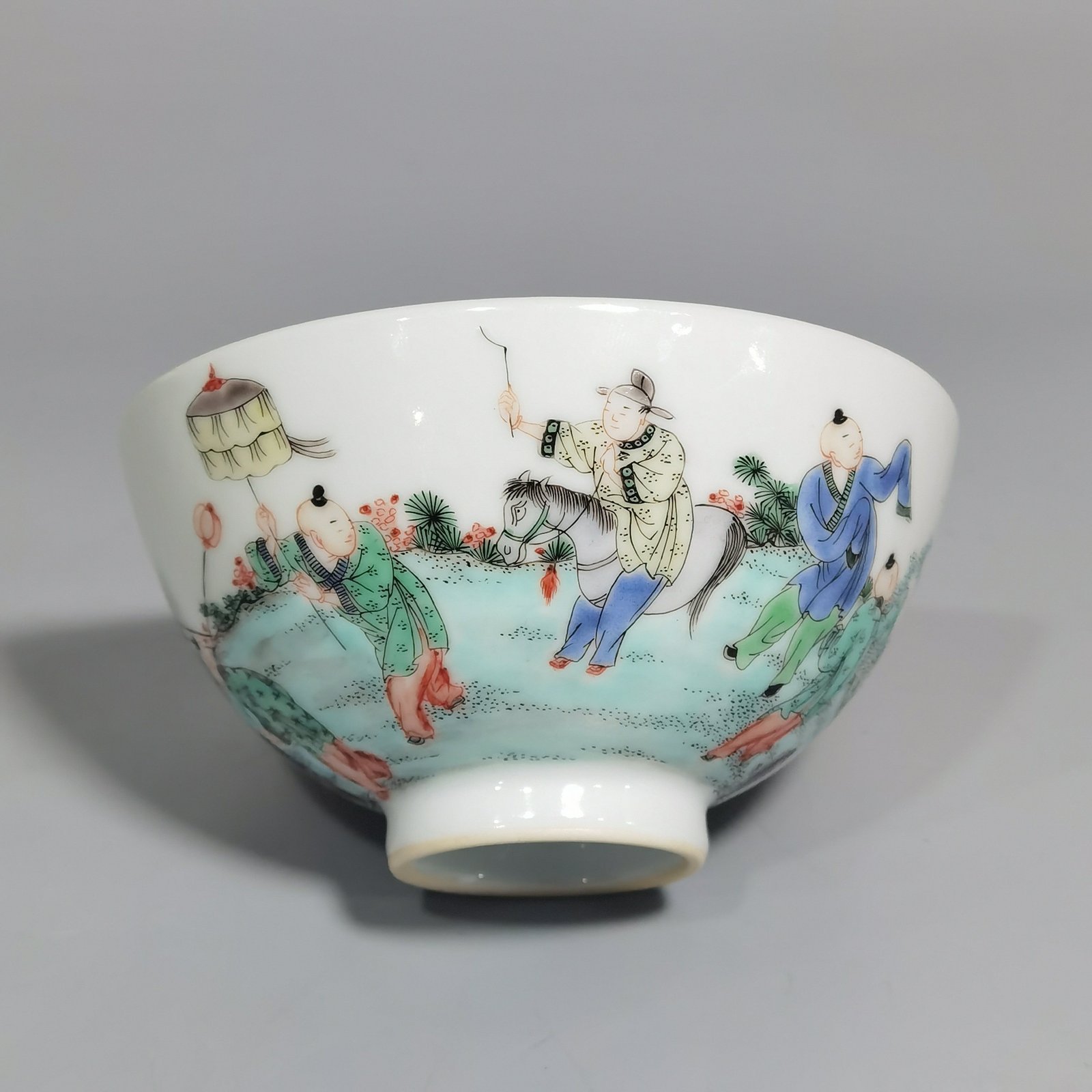 Qing Dynasty Kangxi Five-Colored Baby Playing Tea