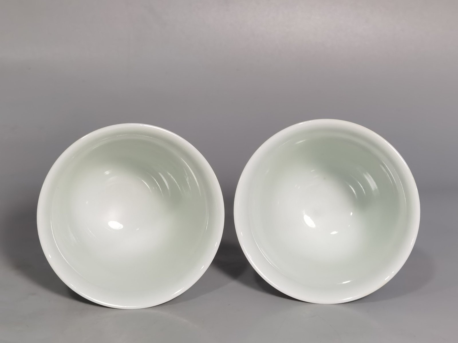 Qing Dynasty Kangxi blue and white colorful Spring Night Peach and Plum cup