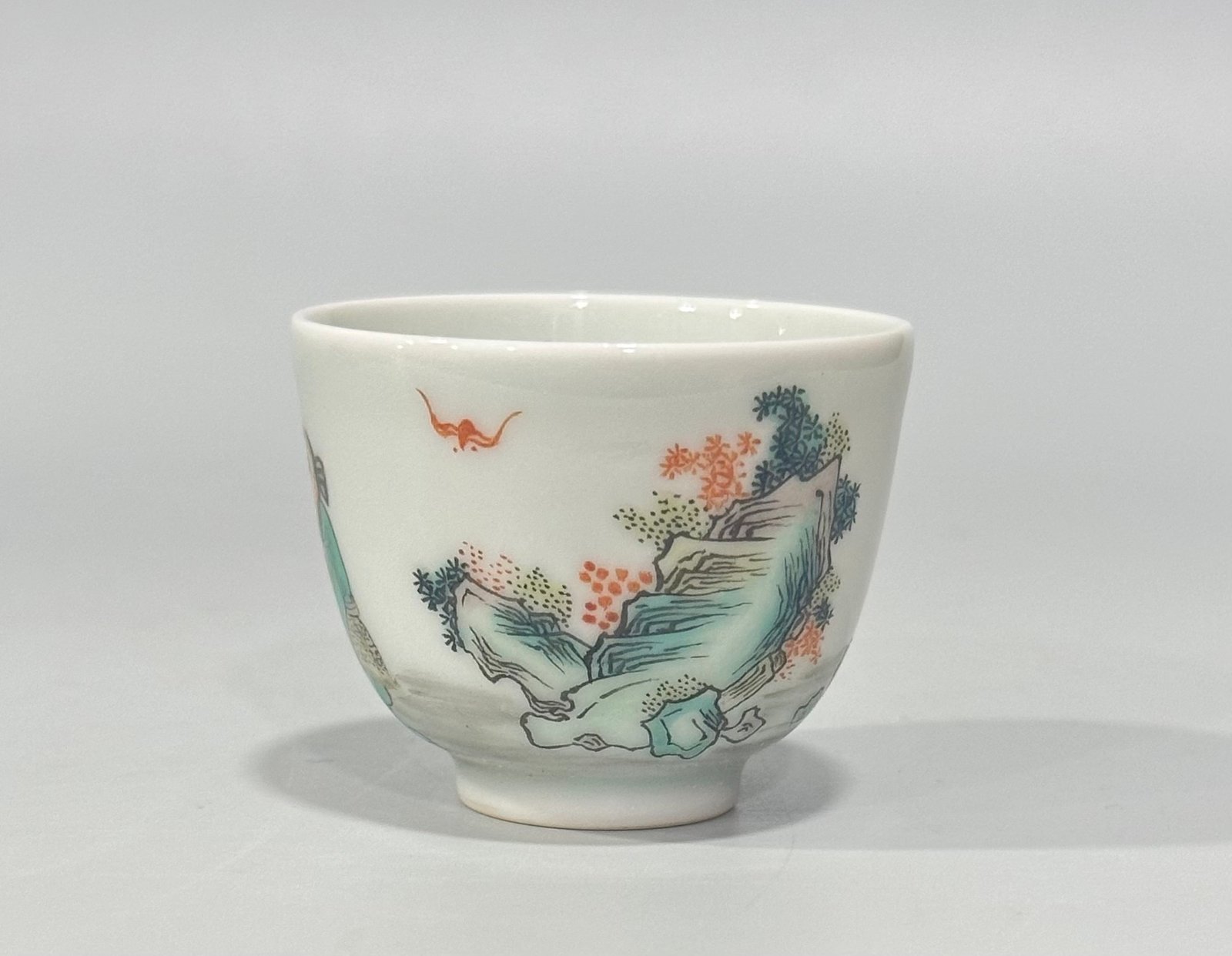 Qing Dynasty Emperor Kangxi Colorful Character Story Cup