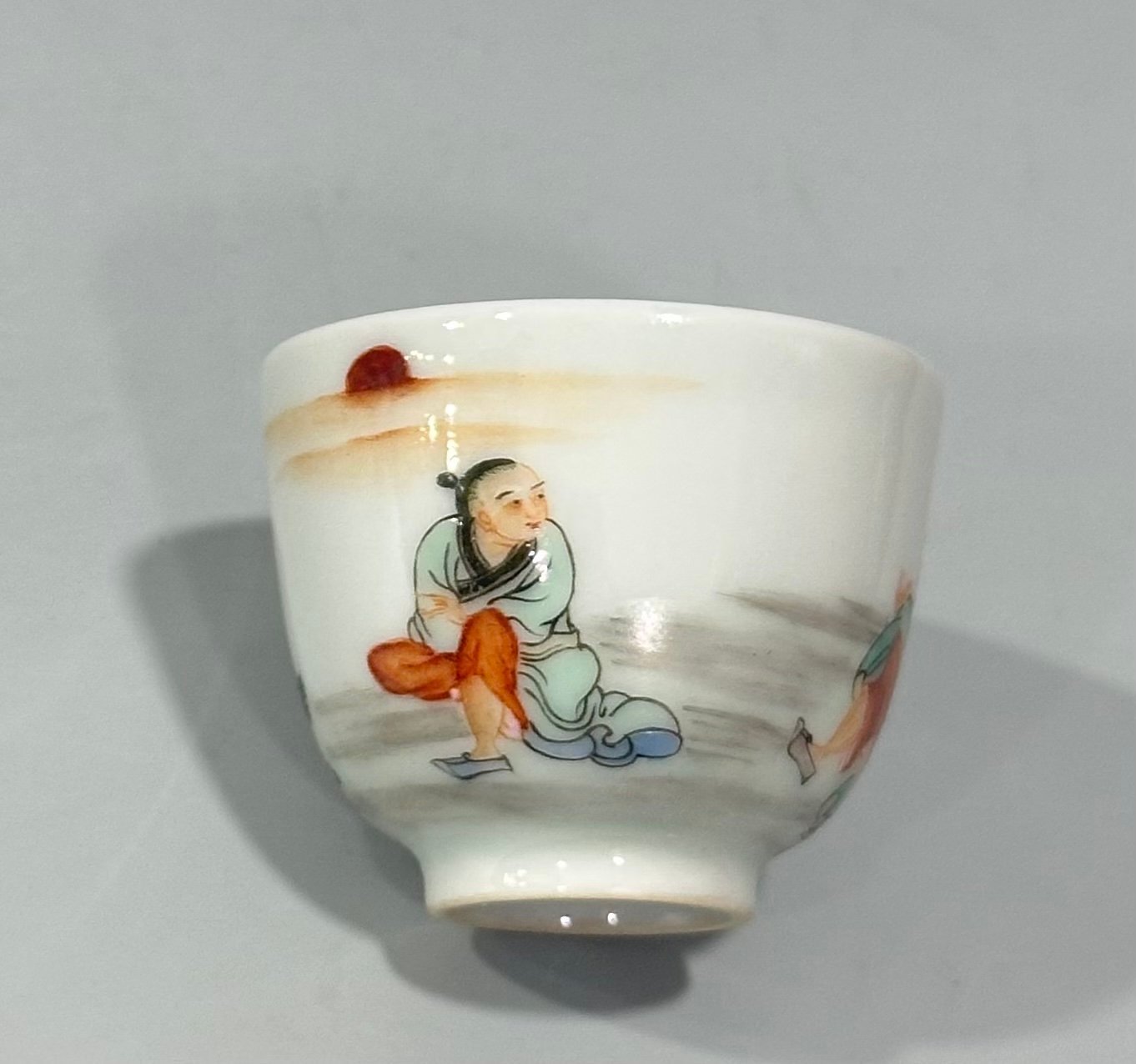 Qing Dynasty Emperor Kangxi Colorful Character Story Cup