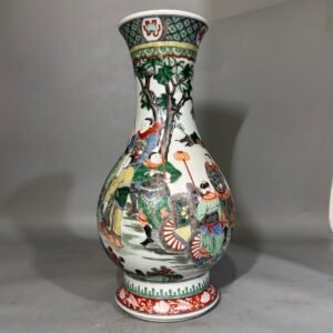 Qing Dynasty Kangxi colorful character vase