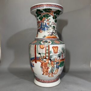 Qing Dynasty Kangxi colorful character vase