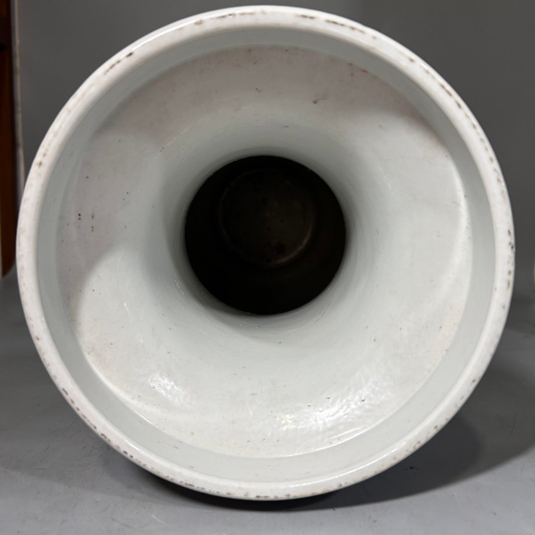 Qing Dynasty Kangxi colorful character vase
