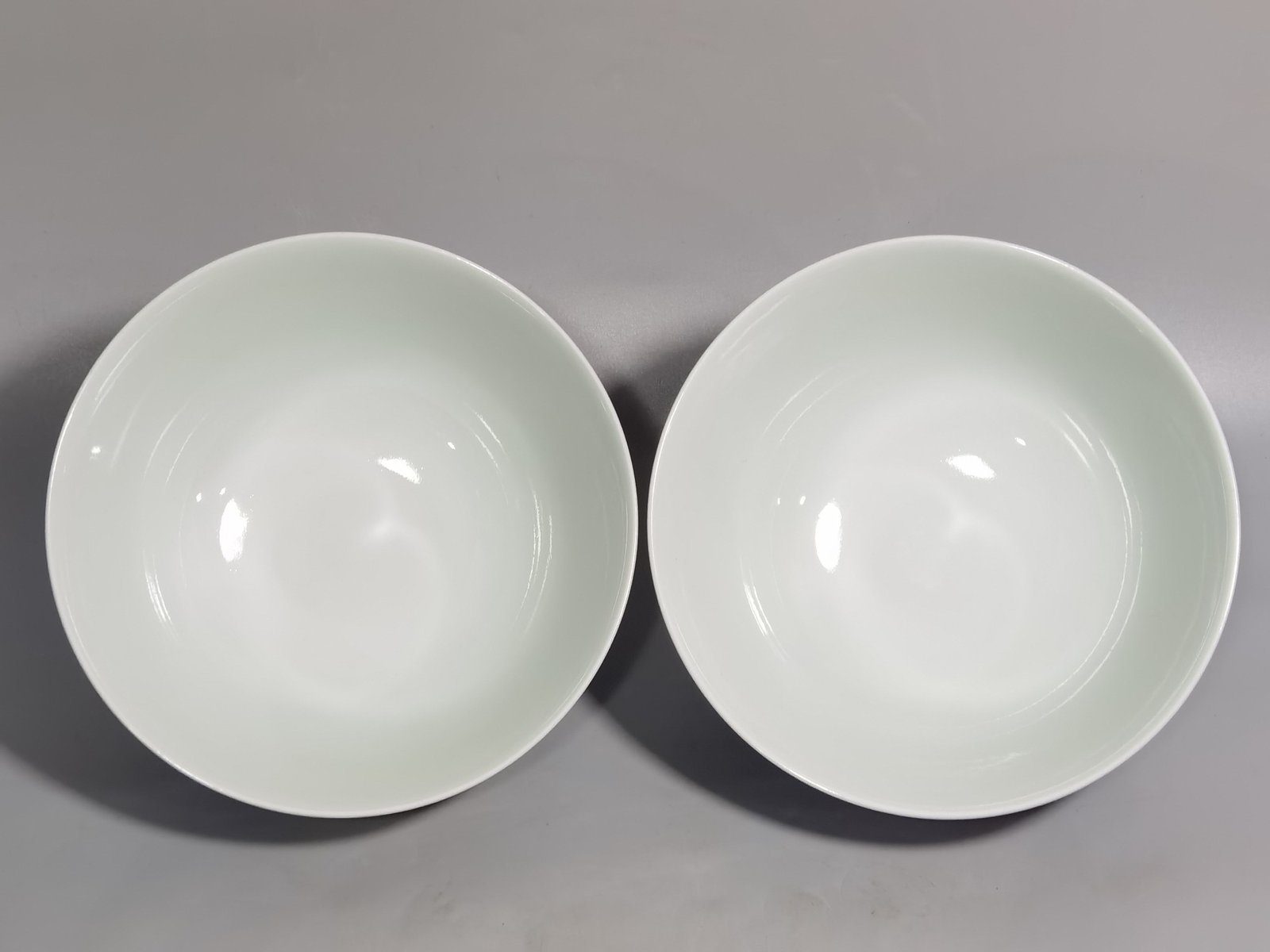 Qing Dynasty Kangxi pair of enamel and blue flower palace bowls