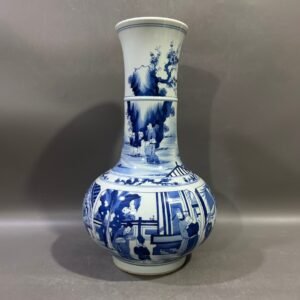Qing Dynasty Kangxi blue and white figure vase