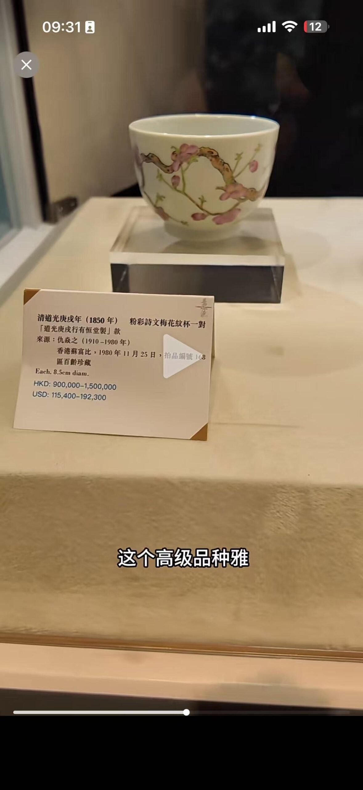Qing Dynasty Daoguang Gengchengxing Youhengtang a pair of pastel plum blossom cups